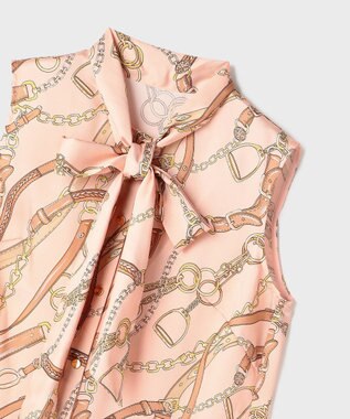 GRACE CONTINENTAL チェーンプリントボウタイブラウス ピンク