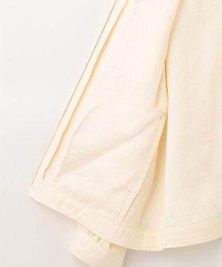 自由区 【XSサイズ～/洗える】ブライトリネンファイユ ジップアップブルゾン アイボリー系