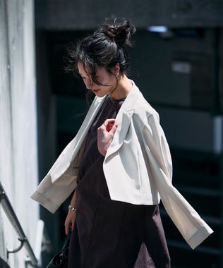 uncrave クールタッチツイル ショートジャケット グレージュ