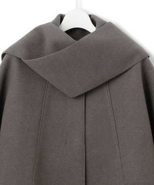 J.PRESS YORK STREET 【WOMEN】NEEDLE JERSEY マフラー付コート グレー系