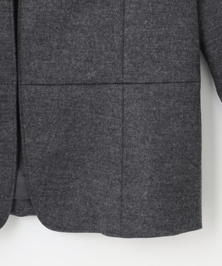 J.PRESS LADIES アクアレジェンドウールジャージー ノーカラー ジャケット ライトグレー系