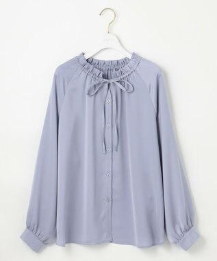 ANY SIS 【前後着用可能】ギャザーネック ブラウス ブルー