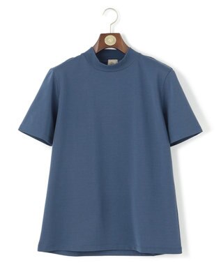 J.PRESS MEN シルクのような光沢感の上品Tシャツ【UVカット / 接触冷感 / 吸水速乾】【J.PRESS PREMIUM JERSEY】ポンチモックネック Tシャツ ネイビー系