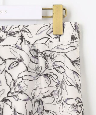 ANY SIS 【洗える】ラインフラワーエンブロイダリー スカート アイボリー系