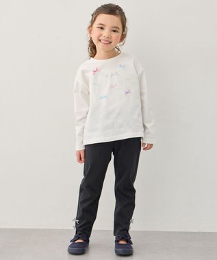 ANY KIDS 【綿100%】リボンアソート 長袖Tシャツ オフホワイト