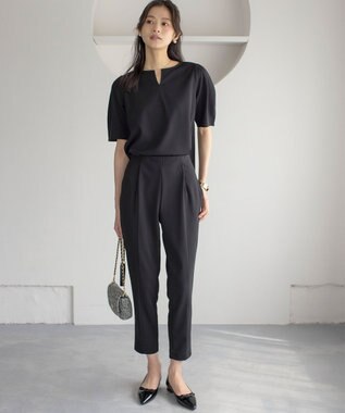 組曲 S 【ご好評につき追加生産！】ジョーゼットジャージースタイルアップ パンツ ブラック系