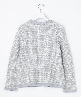 J.PRESS LADIES 【洗える】TWEED KNIT カーディガン サックスブルー系5