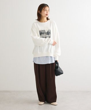 Green Parks 裾ドッキングホワイトインナー Stripe White