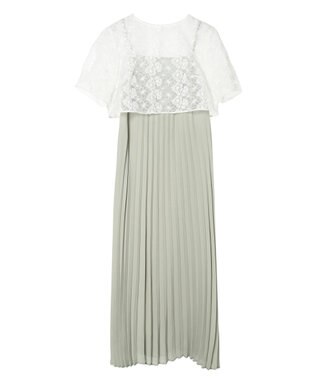 earth music&ecology ＳＥＴ２点　オーガンジー刺繍＋プリーツワンピース Mint