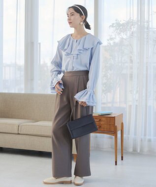WEGO 【ANGIE VINTAGE】ラッフルブラウス サックス