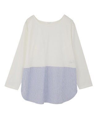 Green Parks 裾ドッキングホワイトインナー Stripe White