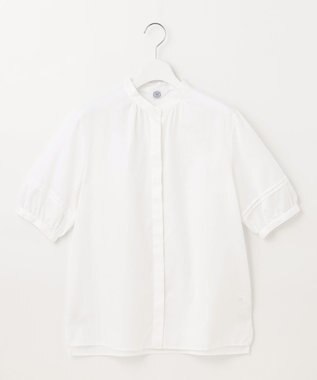 J.PRESS LADIES S 【洗える】ボイルEASYCARE バンドカラー ブラウス ホワイト系