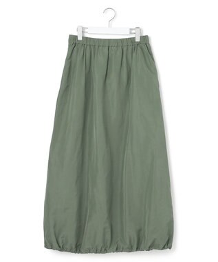 ICB L エステルメモリータフタ バルーンスカート スモークグリーン系
