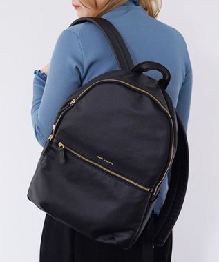 Hekhèr Le Style de Vie 【日本製 / A4サイズ対応/汚れにくい】PUコットンキャンバス リュックサック ブラック