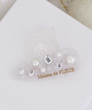 Maison de FLEUR ビジューアセチクリップ White