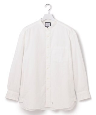 J.PRESS YORK STREET 【UNISEX】オックス起毛 バンドカラーシャツ ホワイト系