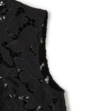 BEIGE， CITRINE / エンブロイダリーレースノースリーブブラウス Black