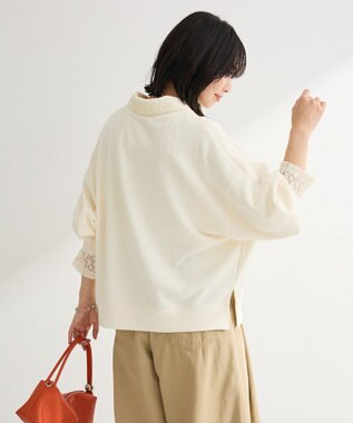 Green Parks オーバーサイズロゴ裏毛プルオーバー Ecru