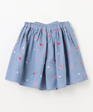 ANY KIDS 総柄刺繍 キュロット ブルー
