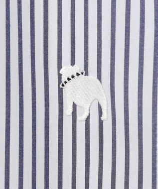 J.PRESS MEN 【WEB限定】ポプリンストライプ バックブルバンドカラーシャツ ホワイト系1