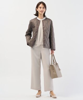 J.PRESS LADIES L 【セットアップ対応】セラテリーダブルクロス セミワイド パンツ グレージュ系