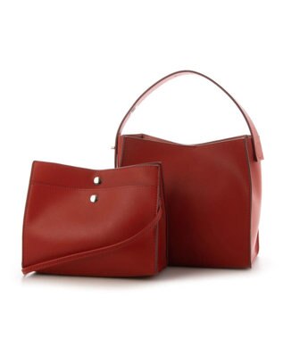 UNBILLION 【テレビ ドラマ着用アイテム】カシュカシュ cachecache / ヒネリハンドルインバッグセットトート レッド