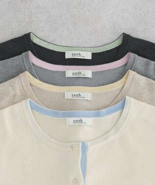 earth music&ecology 【予約】カラーコンビニットカーディガン アイボリー