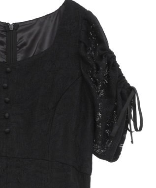 earth music&ecology パネル切り替えレースワンピース Black