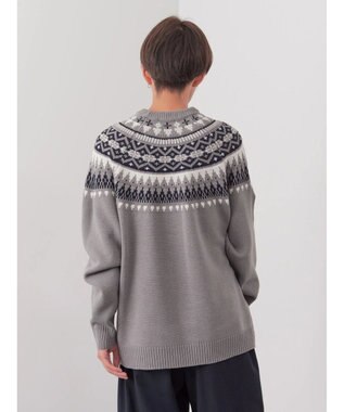 CRAFT STANDARD BOUTIQUE 【男女兼用】求心柄クルーネックニット Gray Mixture