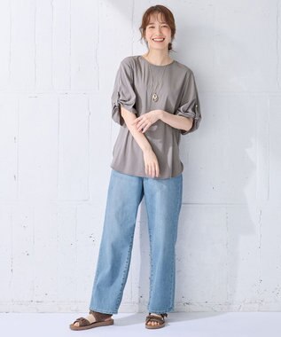 ANY 【洗濯機可能/接触冷感/UVケア】清涼リラックスブラウス グレー