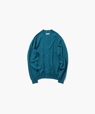 ATON RECYCLED FRESCA COTTON | Vネックカーディガン GREEN