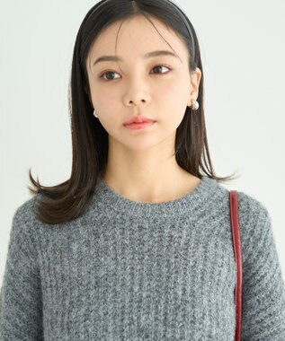 earth music&ecology ふわふわＭＩＸヤーンチュニック Charcoal Gray