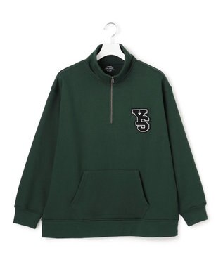 J.PRESS YORK STREET 【UNISEX】裏毛ロゴハーフジップ スウェット ダークグリーン系