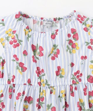 ANY KIDS プリント サマー ワンピース ストライプ×イチゴ