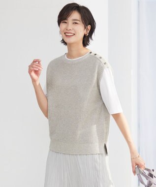 洗える】 BASIC HI-COTTON クルーネック ニット / J.PRESS LADIES L