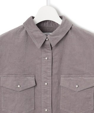 J.PRESS YORK STREET 【WOMEN】コーデュロイ ロングブラウス ライトグレー系