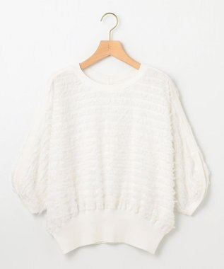 組曲 【WEB限定】カットジャガードドルマンスリーブ ニット アイボリー系