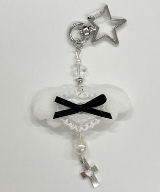 WEGO リボンエンジェルキーホルダー ホワイト