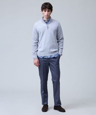 J.PRESS MEN 洗練されたシルエットと機能美【ストレッチ】トリコチン ステムテーパードパンツ グレー系