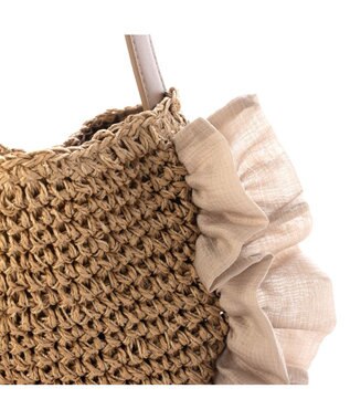 UNBILLION カシュカシュ cachecache / サイドフリルワンンハンドルトート カゴバッグ ブラウン