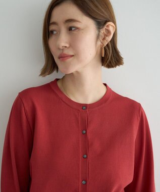 YECCA VECCA 【UVカット】クルーネックカーディガン Red