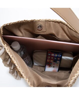 UNBILLION カシュカシュ cachecache / サイドフリルワンンハンドルトート カゴバッグ ブラウン