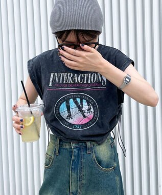 WEGO ヴィンテージウォッシュドロストデザインT 柄1