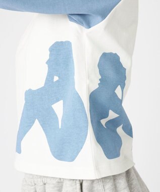 OP／FILA 【Kappa】ショート丈 シルエットロゴ ラグランロンT ブルー