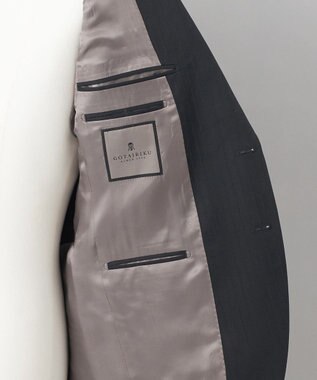 GOTAIRIKU 【御幸毛織】ドライスピナーツイルストレッチスーツ_ブラックストライプ ブラック系1