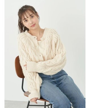 earth music&ecology ｍｉｘケーブルカーディガン Off White