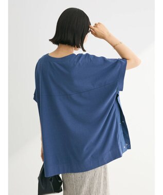 Green Parks フレンチスリーブ脇ドッキングカットプルオーバー Blue