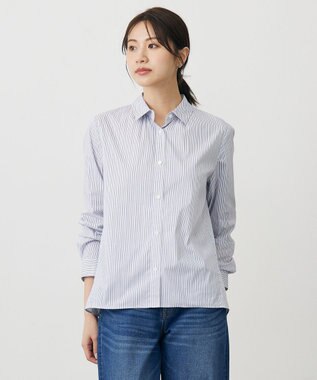 BEZ ドビーストライプ シャツカラー ブラウス