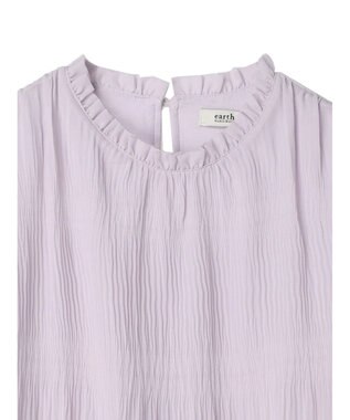earth music&ecology マジョリカプリーツ半袖ブラウス Pink