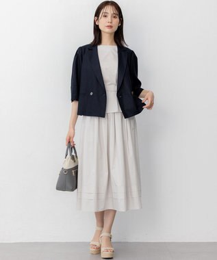 組曲 S リネンレーヨン ジャケット ネイビー系
